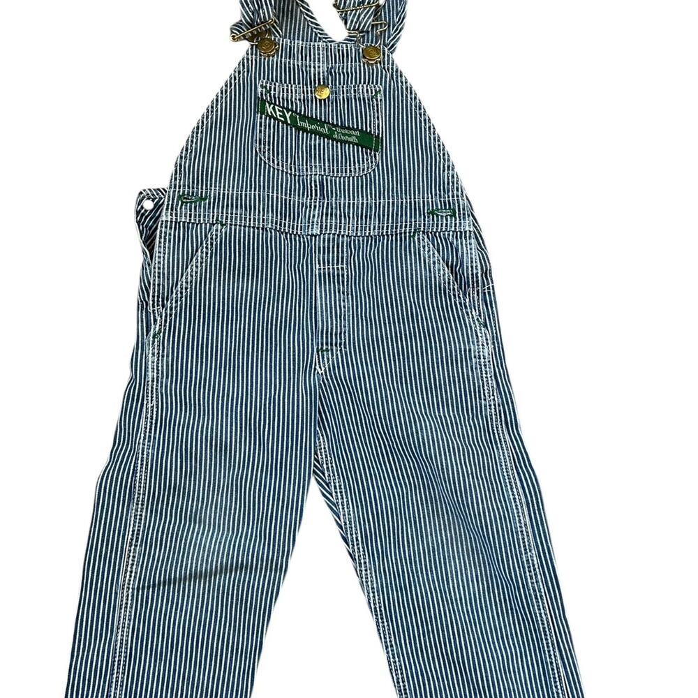 Key children’s overalls size 3.  Vintage.   Blue and white pinstripe.